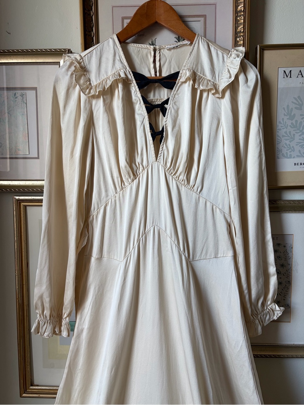 Doen Lorelei Long Sleeve Silk Midi Dress size S - Picture 9 of 16